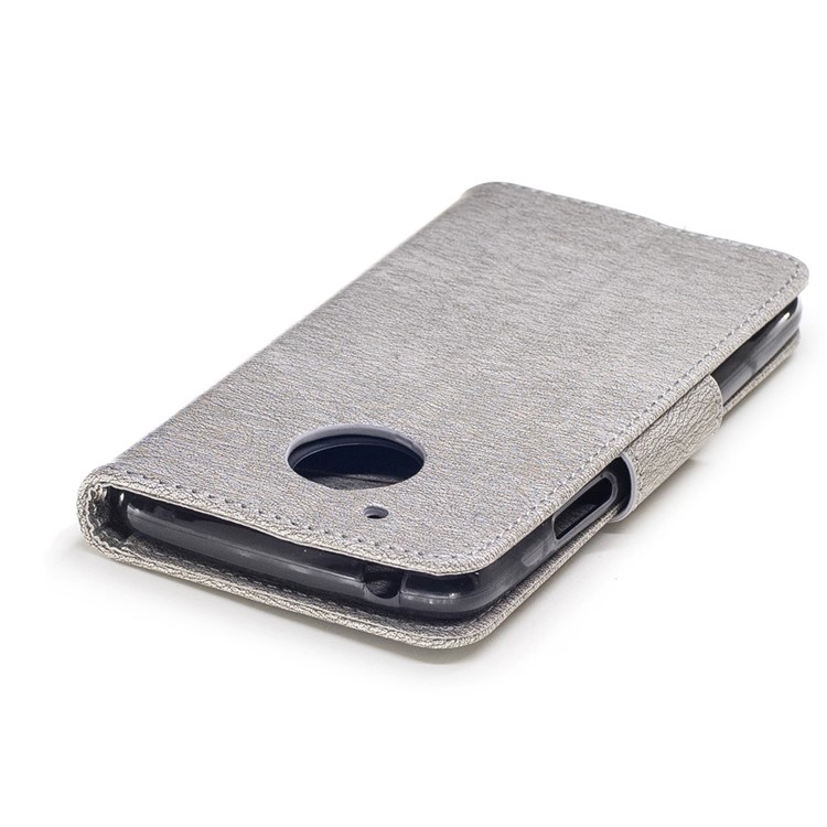 Imprint Bear Wallet Leather Stand Case for Motorola Moto G5 - Grey-7