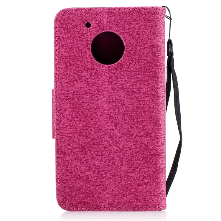 Imprint Bear Wallet Leather Stand Cover for Motorola Moto G5 - Rose-3