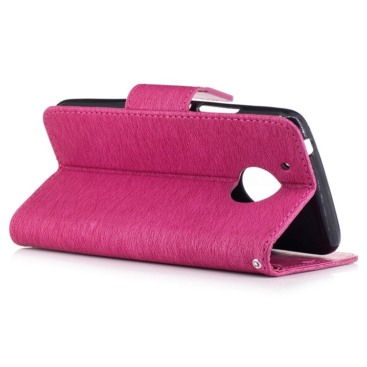 Imprint Bear Wallet Leather Stand Cover for Motorola Moto G5 - Rose-4