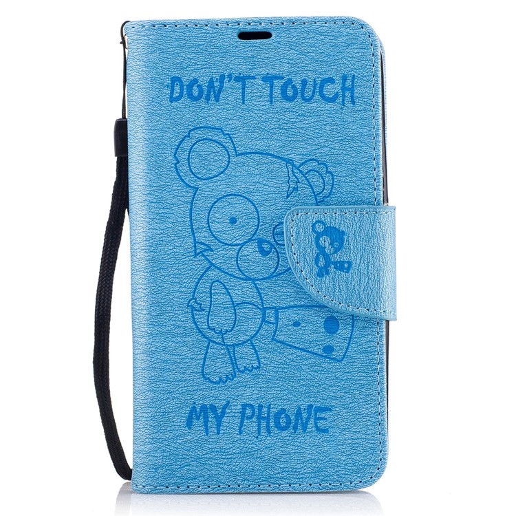 Imprint Bear Magnetic Leather Stand Case for Motorola Moto G5 - Baby Blue-2