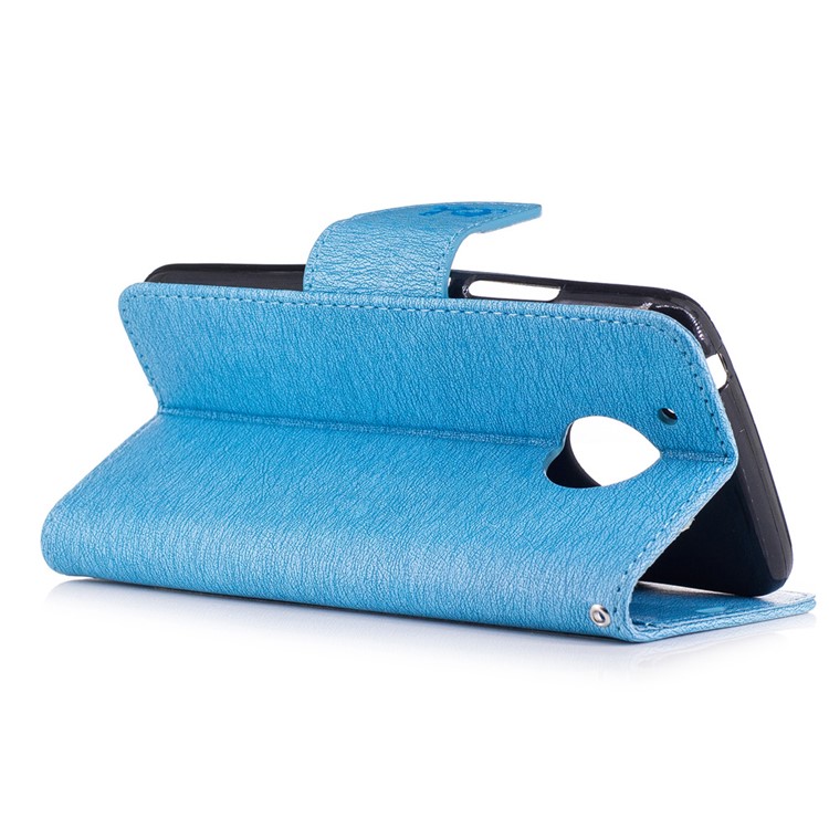 Imprint Bear Magnetic Leather Stand Case for Motorola Moto G5 - Baby Blue-4