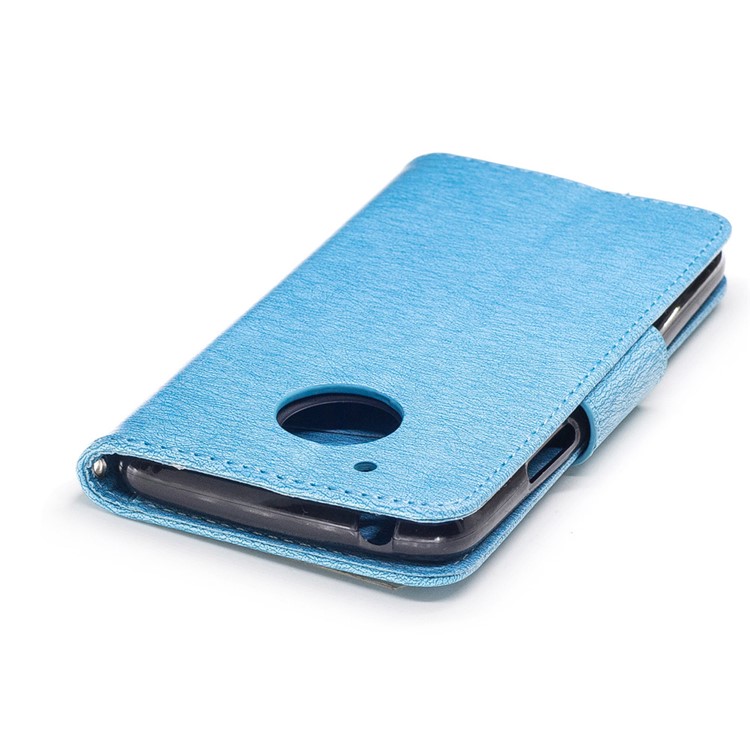 Imprint Bear Magnetic Leather Stand Case for Motorola Moto G5 - Baby Blue-7