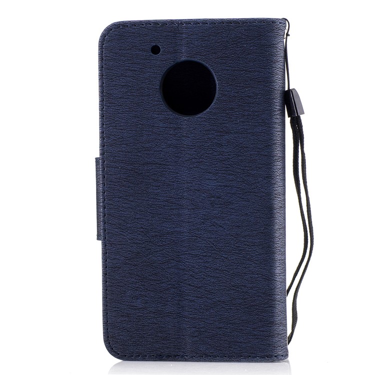 Imprint Bear Magnetic Leather Stand Cover for Motorola Moto G5 - Dark Blue-3