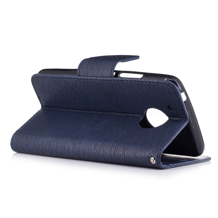 Imprint Bear Magnetic Leather Stand Cover for Motorola Moto G5 - Dark Blue-4