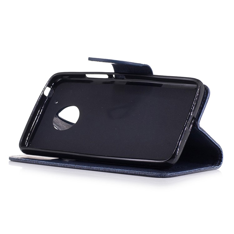 Imprint Bear Magnetic Leather Stand Cover for Motorola Moto G5 - Dark Blue-5