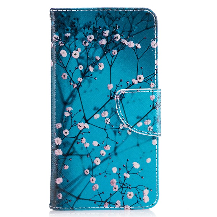 Pattern Printing Protective Leather Wallet Case for Motorola Moto G5 - Tree with Flowers-2