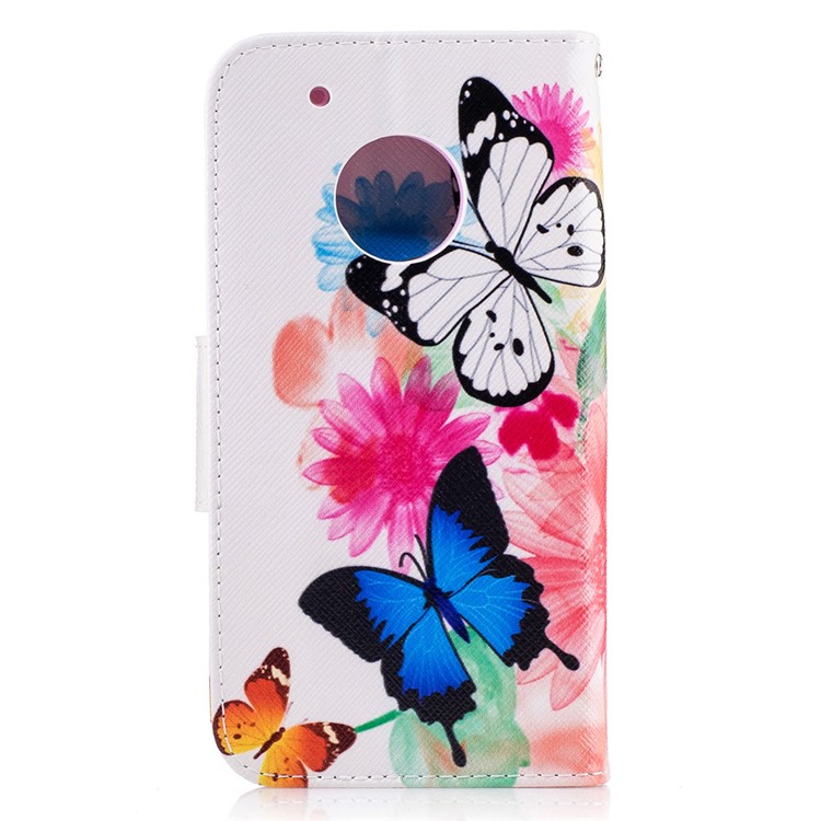 Pattern Printing Leather Wallet Case for Motorola Moto G5 Plus - Vivid Butterflies-3