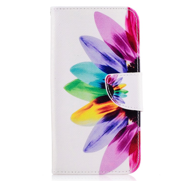 Pattern Printing Magnetic Leather Wallet Case for Motorola Moto G5 Plus - Colorful Petals-2