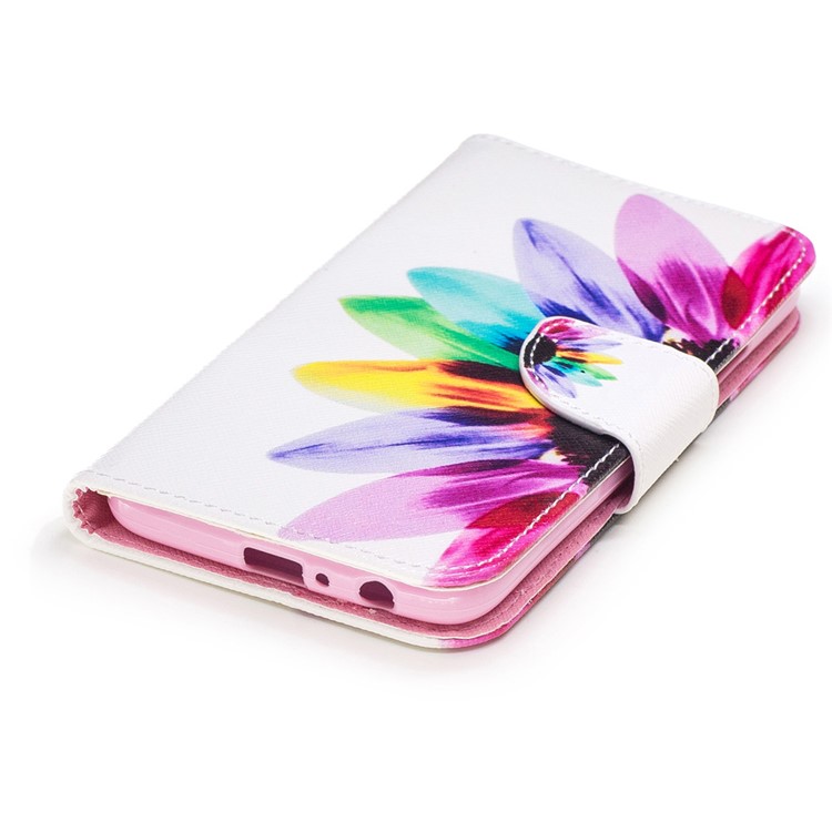 Pattern Printing Magnetic Leather Wallet Case for Motorola Moto G5 Plus - Colorful Petals-6