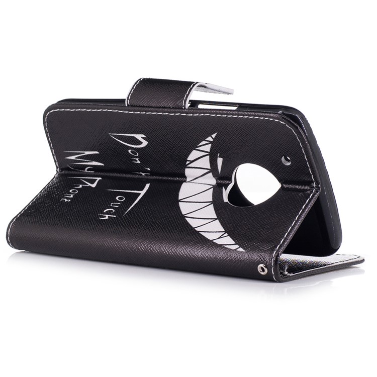 Pattern Printing Protective Leather Wallet Case for Motorola Moto G5 Plus - Do not Touch My Phone-4