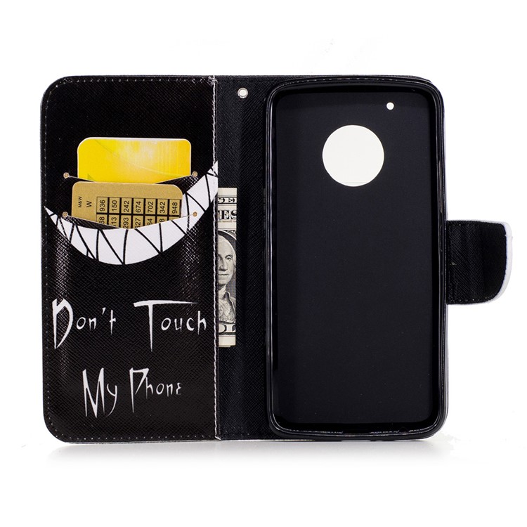 Pattern Printing Protective Leather Wallet Case for Motorola Moto G5 Plus - Do not Touch My Phone-8