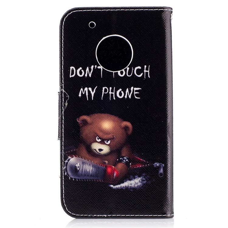 Pattern Printing Wallet Leather Stand Case for Motorola Moto G5 Plus - Brown Bear-3