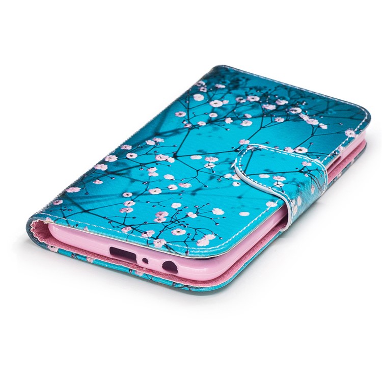 Pattern Printing Wallet Leather Magnetic Case for Motorola Moto G5 Plus - Tree with Flowers-6