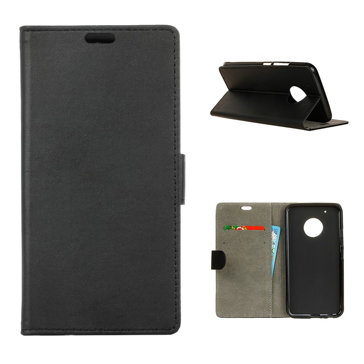 Wallet Cell Phone Case Leather Cover for Motorola Moto X 2017/Moto G5 Plus - Black-1
