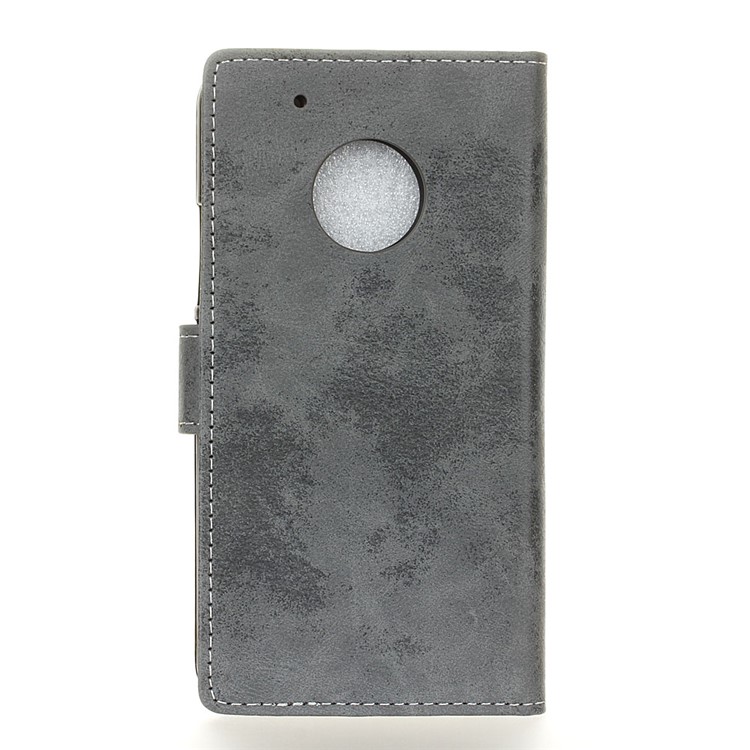 Retro Style Leather Wallet Mobile Phone Shell for Motorola Moto X 2017/Moto G5 Plus - Grey-3