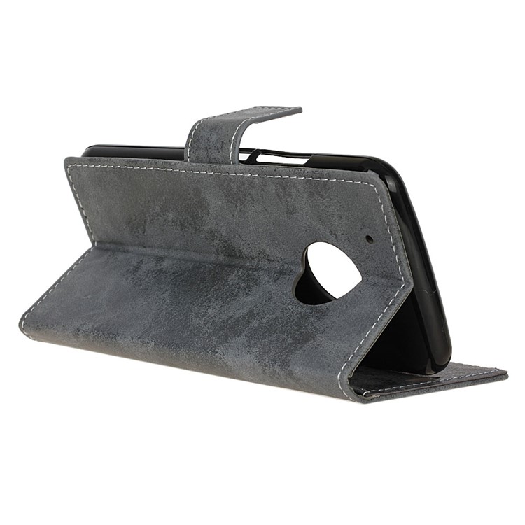 Retro Style Leather Wallet Mobile Phone Shell for Motorola Moto X 2017/Moto G5 Plus - Grey-8