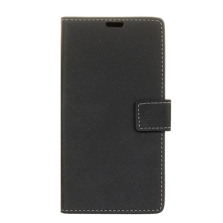 For Motorola Moto X 2017/Moto G5 Plus Cross Texture Wallet Stand Leather Case Cover - Black-2
