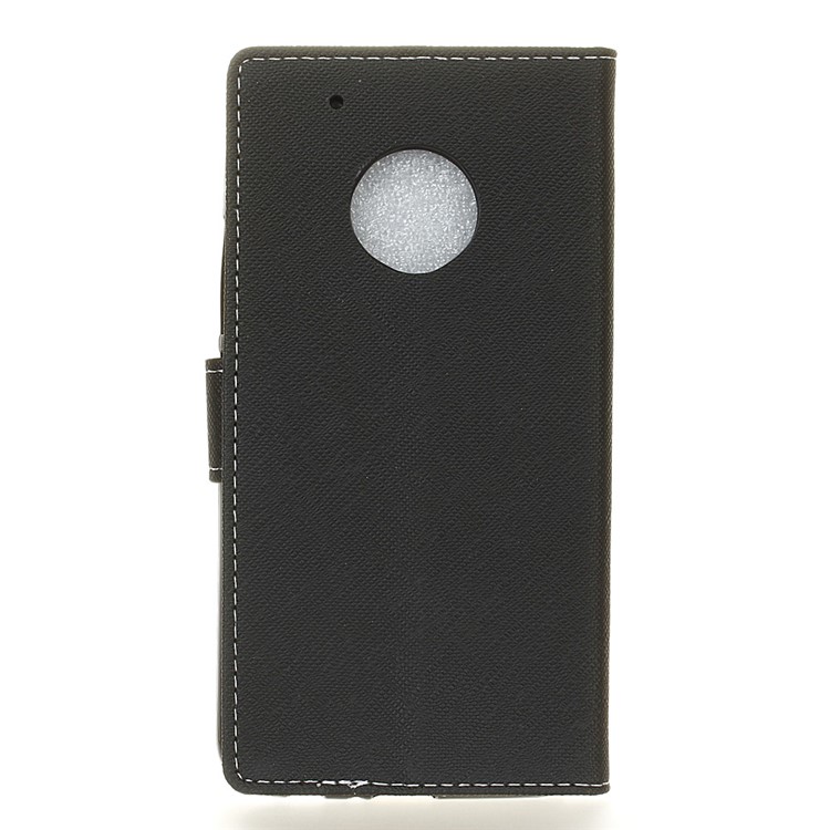 For Motorola Moto X 2017/Moto G5 Plus Cross Texture Wallet Stand Leather Case Cover - Black-3