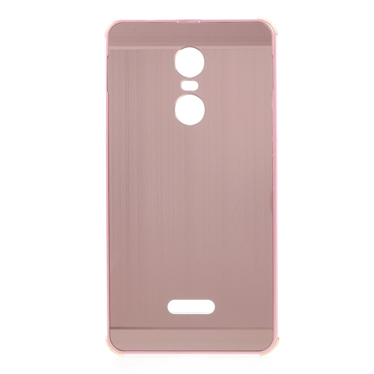 For Lenovo K6 Note Slide-on Metal Bumper Rim Brushed Plated PC Cover - Pink-3