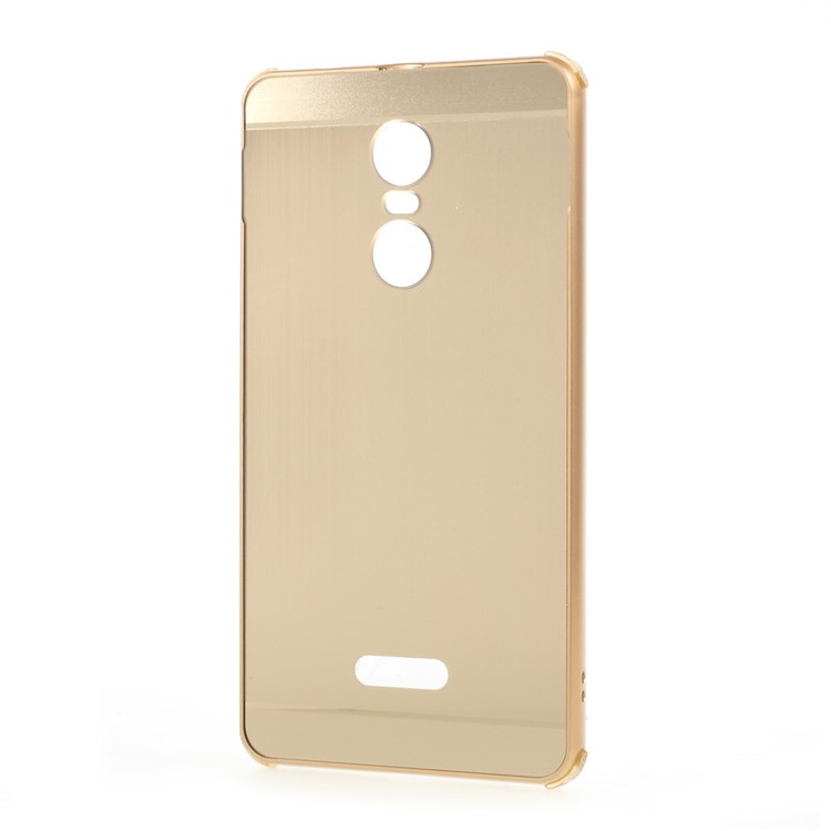 For Lenovo K6 Note Sliding Aluminum Alloy Frame Brushed Plating PC Back Case - Gold-1