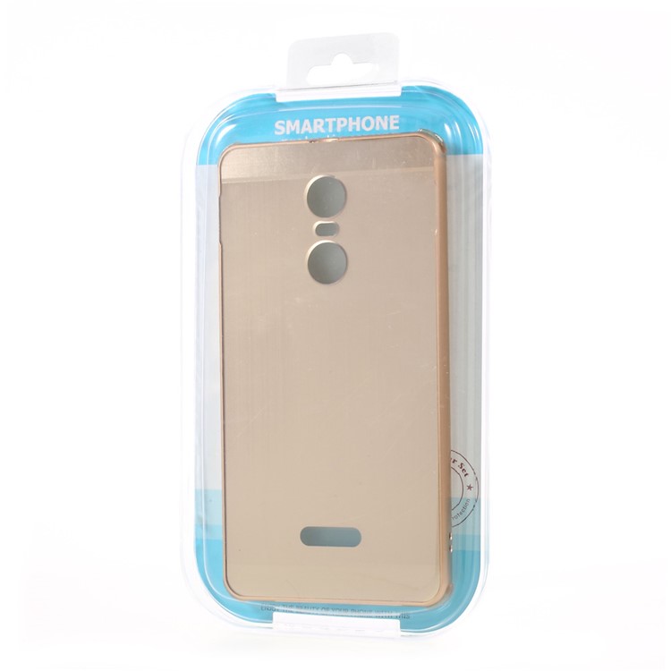 For Lenovo K6 Note Sliding Aluminum Alloy Frame Brushed Plating PC Back Case - Gold-7