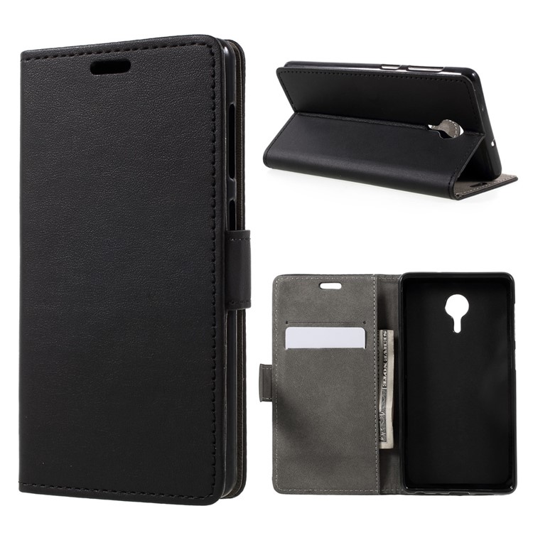 Faux Leather Wallet Cell Phone Case for Lenovo ZUK Edge - Black-1