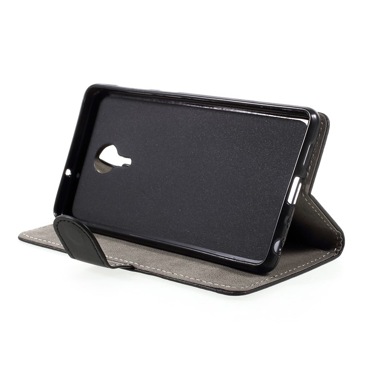 Faux Leather Wallet Cell Phone Case for Lenovo ZUK Edge - Black-4