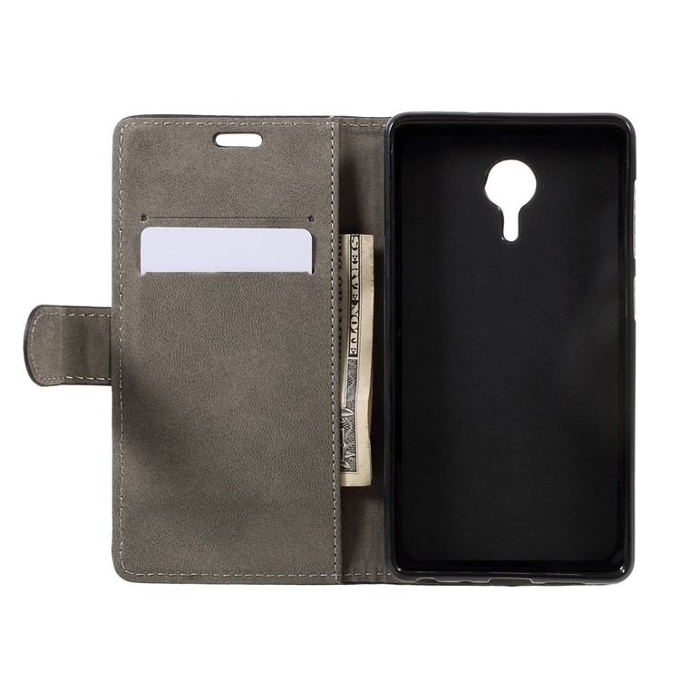 Faux Leather Wallet Cell Phone Case for Lenovo ZUK Edge - Black-6
