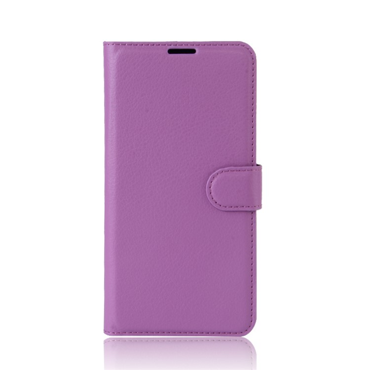 Litchi Grain Leather Shell Case Stand Card Holder for Motorola Moto G5 - Purple-2