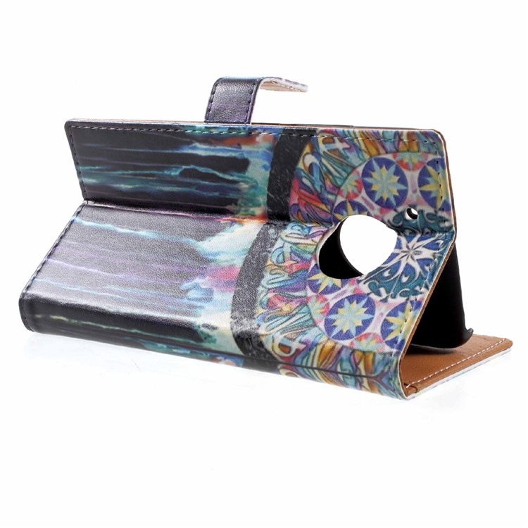 Pattern Printing Leather Folio Magnetic Case for Motorola Moto G5 - Dream Catcher-4