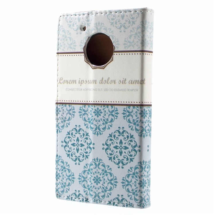 Pattern Printing Magnetic Leather Wallet Case with Stand for Motorola Moto G5 - Damask Flowers-3