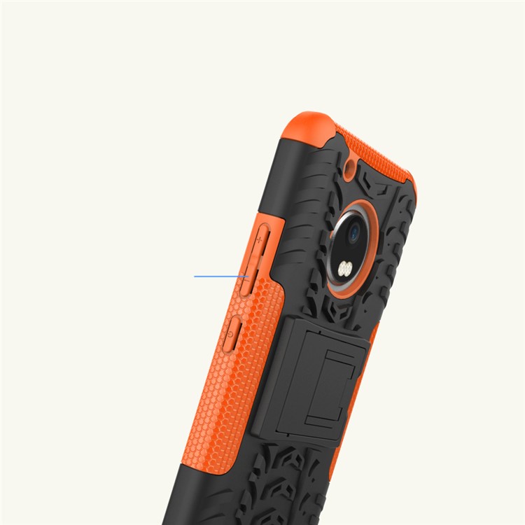 Cool Tire Pattern Kickstand PC + TPU Protector Case for Motorola Moto G5 Plus - Orange-3