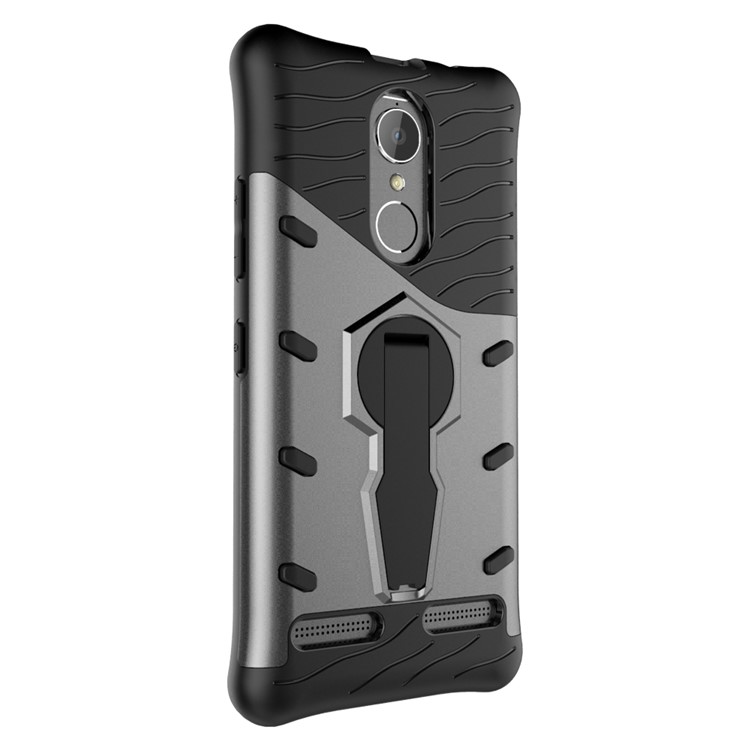 360-Degree Rotary Kickstand Armor PC + TPU Mobile Case for Lenovo K6 / K6 Power - Grey-3