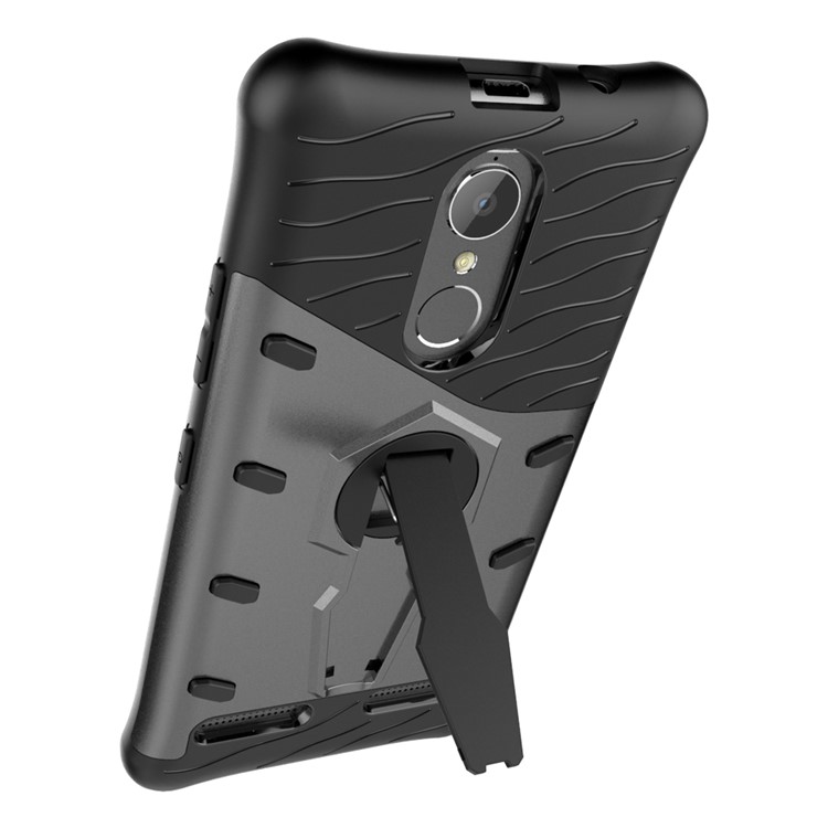 360-Degree Rotary Kickstand Armor PC + TPU Mobile Case for Lenovo K6 / K6 Power - Grey-4