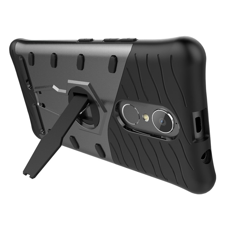 360-Degree Rotary Kickstand Armor PC + TPU Mobile Case for Lenovo K6 / K6 Power - Grey-6