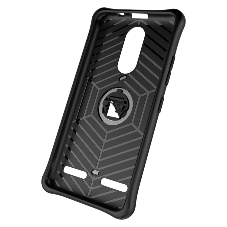 360-Degree Rotary Kickstand Armor PC + TPU Mobile Case for Lenovo K6 / K6 Power - Grey-9