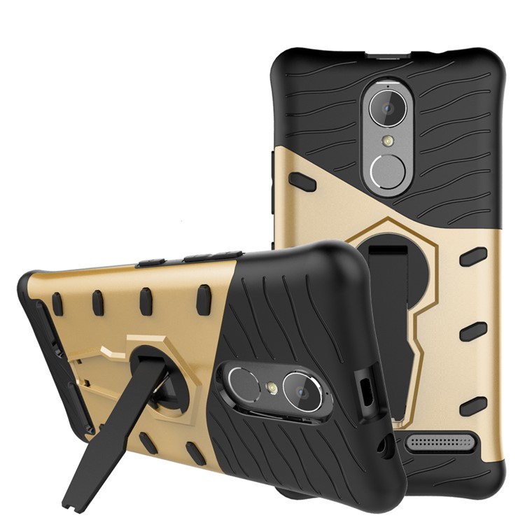 Armor Rotary Kickstand Housse de téléphone portable pour Lenovo K6 / K6 Power (PC + TPU) - Or-1