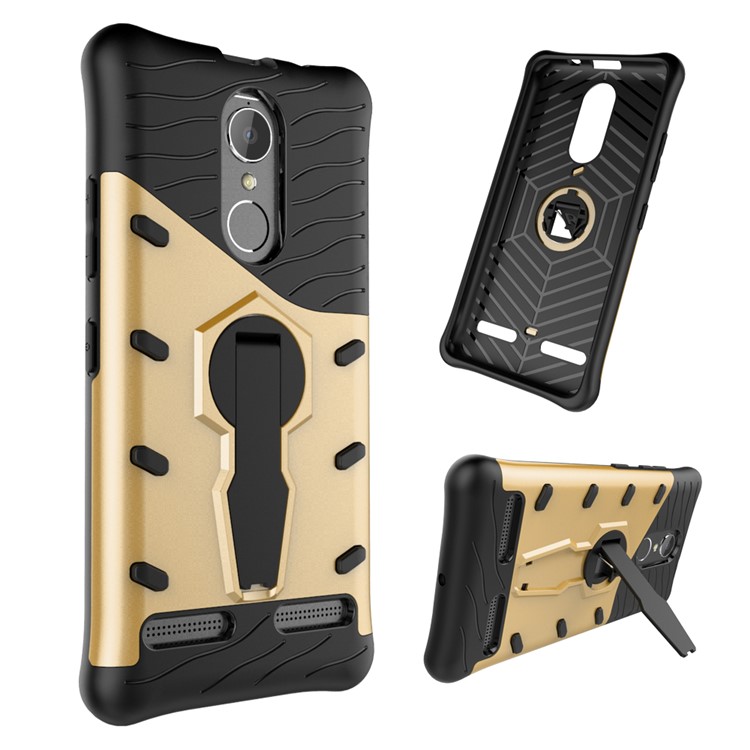 Armor Rotary Kickstand Housse de téléphone portable pour Lenovo K6 / K6 Power (PC + TPU) - Or-10