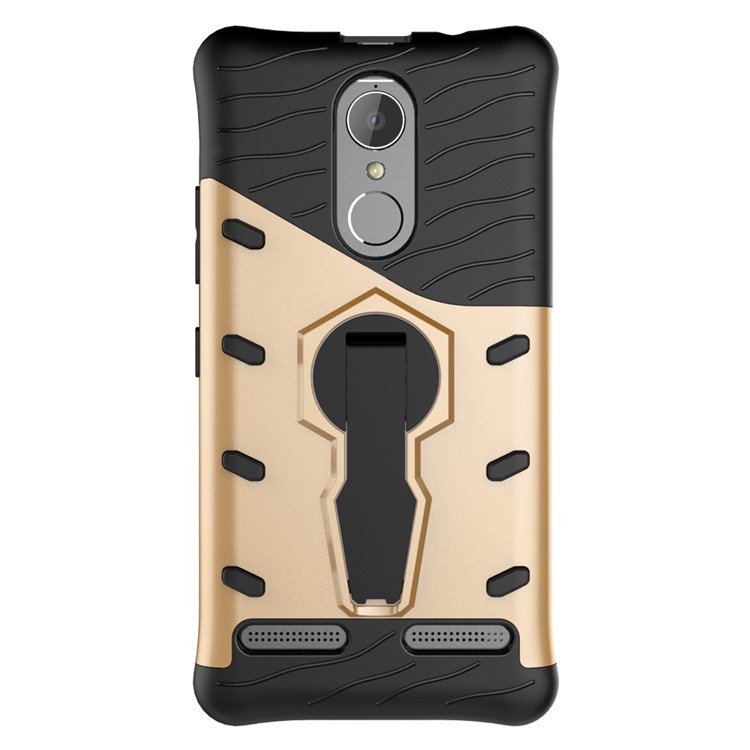 Armor Rotary Kickstand Housse de téléphone portable pour Lenovo K6 / K6 Power (PC + TPU) - Or-2