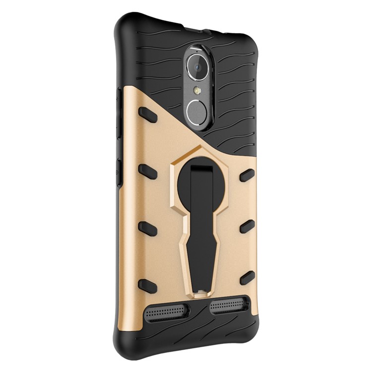 Armor Rotary Kickstand Housse de téléphone portable pour Lenovo K6 / K6 Power (PC + TPU) - Or-3