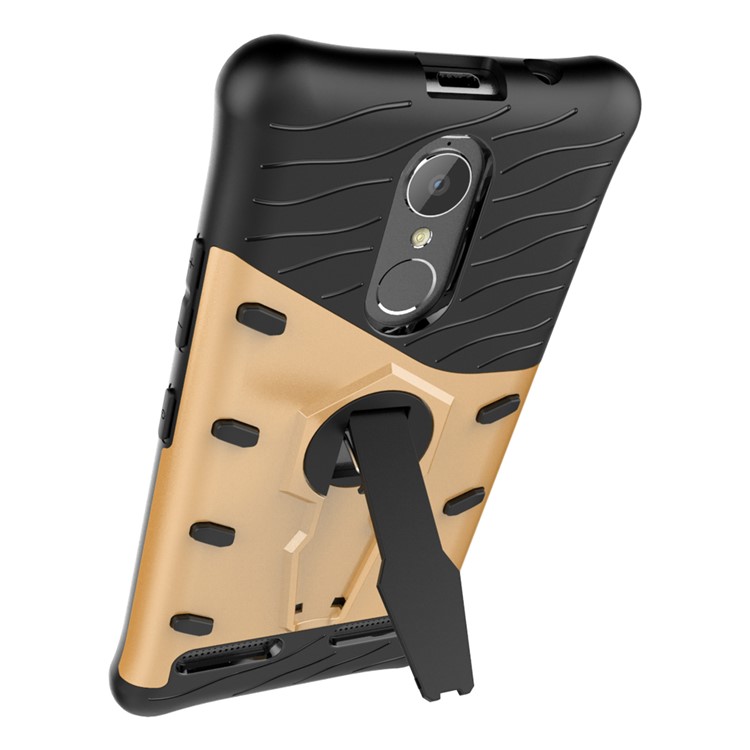 Armor Rotary Kickstand Housse de téléphone portable pour Lenovo K6 / K6 Power (PC + TPU) - Or-4