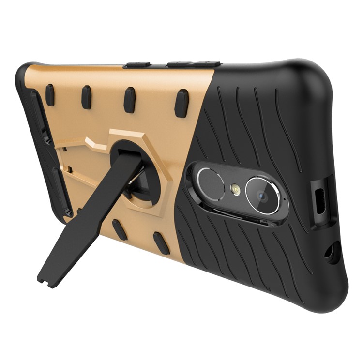 Armor Rotary Kickstand Housse de téléphone portable pour Lenovo K6 / K6 Power (PC + TPU) - Or-6