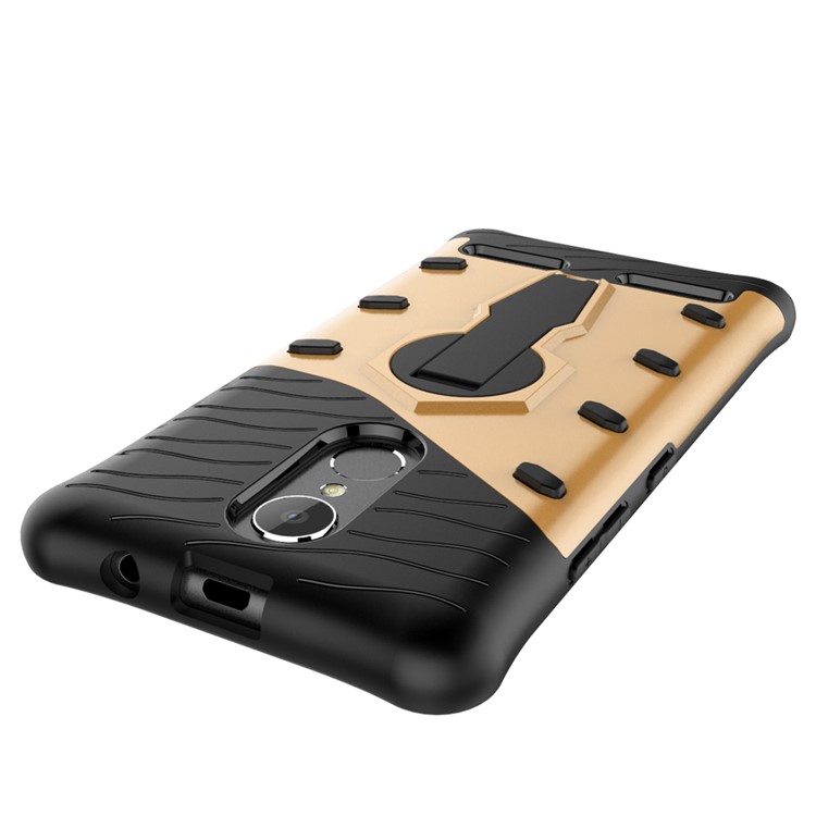 Armor Rotary Kickstand Housse de téléphone portable pour Lenovo K6 / K6 Power (PC + TPU) - Or-7