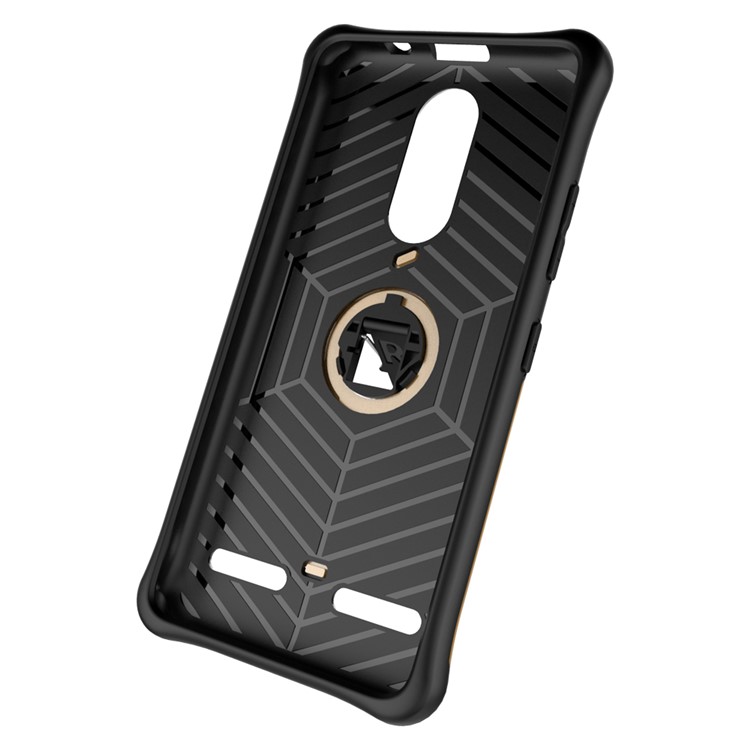 Armor Rotary Kickstand Housse de téléphone portable pour Lenovo K6 / K6 Power (PC + TPU) - Or-9