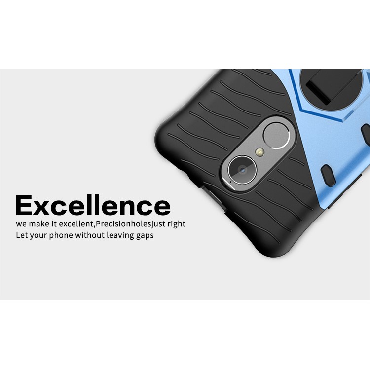 Armor PC + TPU Smartphone Cover with 360-Degree Rotary Kickstand for Lenovo K6 / K6 Power - Blue-12