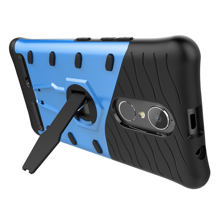 Armor PC + TPU Smartphone Cover with 360-Degree Rotary Kickstand for Lenovo K6 / K6 Power - Blue-6