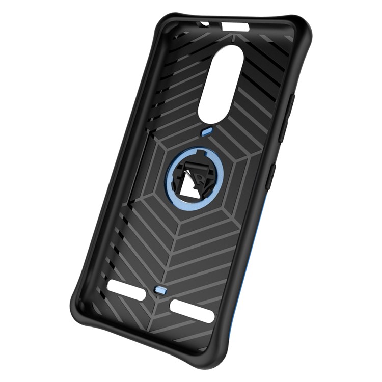 Armor PC + TPU Smartphone Cover with 360-Degree Rotary Kickstand for Lenovo K6 / K6 Power - Blue-9
