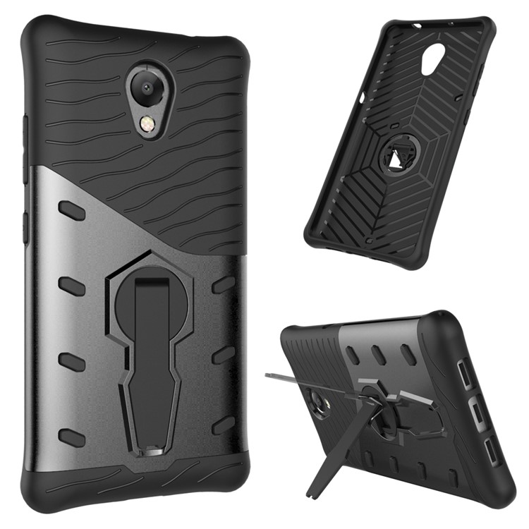 360-Degree Rotary Kickstand Armor PC + TPU Combo Case for Lenovo P2 - Grey-11