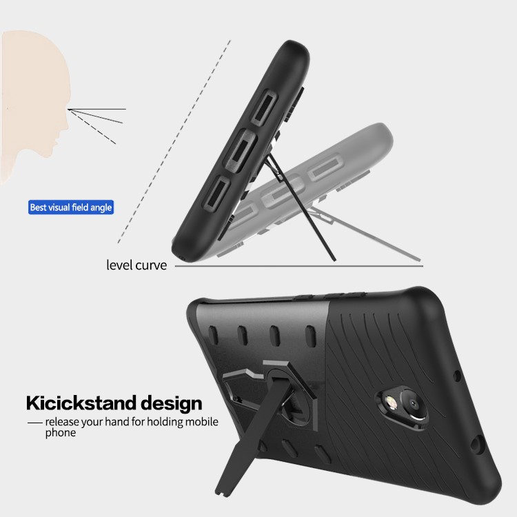 360-Degree Rotary Kickstand Armor PC + TPU Combo Case for Lenovo P2 - Grey-13