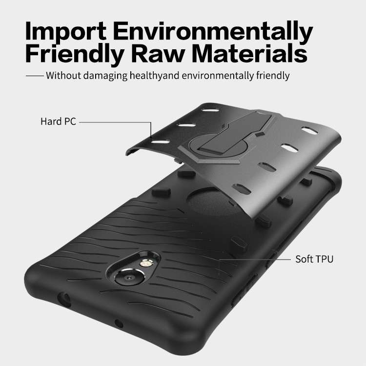 360-Degree Rotary Kickstand Armor PC + TPU Combo Case for Lenovo P2 - Grey-17